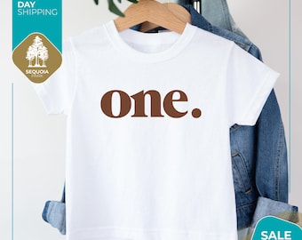 Bold One Period 1st Birthday Shirt | Baby Girls and Baby Boys First Birthday and Cake Smash Outfit | Retro Vintage One First Birthday Shirt