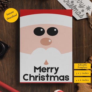 Cartão de Natal Personalizável com o Rosto do Papai Noel | Presente para Namorado, Namorada ou Família | Saudação de Natal Engraçada e Doce | Presente de Natal