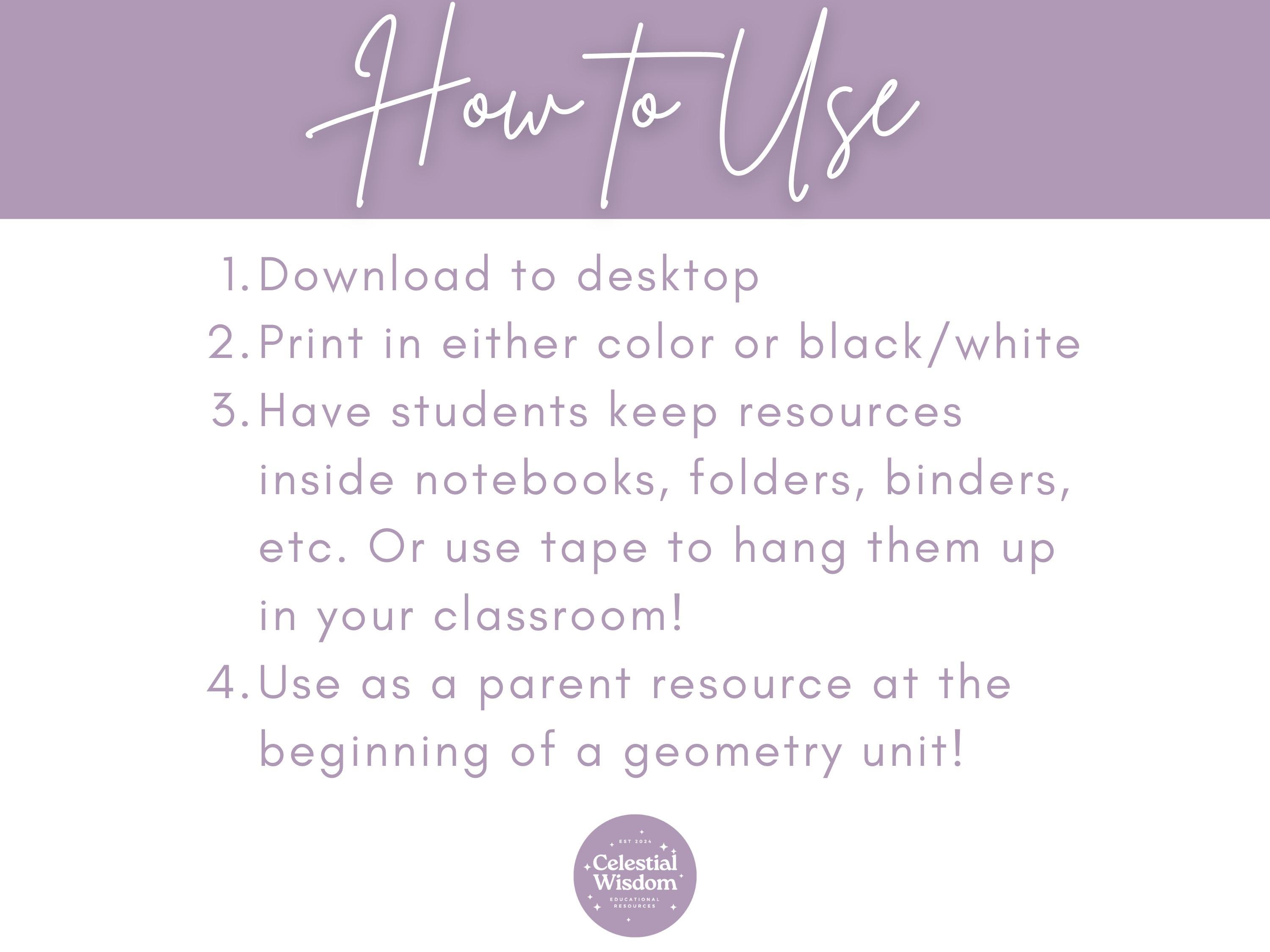 Printable Angle Vocabulary Posters, Math, Pastel, Math Class ...