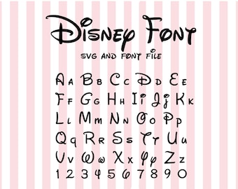 Disney SVG Font, Disney Alphabet Number Svg Font, Mickey Alphabet SVG, Customize Gift Svg, Cartoon Font SVG