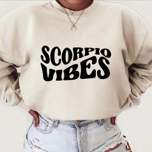 Scorpio Vibes SVG, Scorpio Svg, Scorpio Png, Scorpio Girl Svg, Scorpio Queen Svg, Scorpio Birthday Shirt Svg, Retro Wavy Text Svg