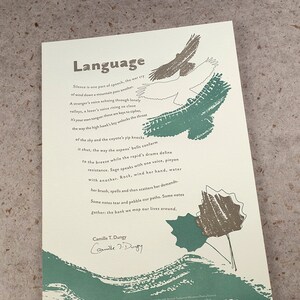 Letterpress Poetry Broadside language Poet Camille T. Dungy, Art ...