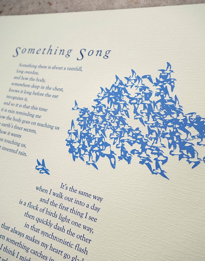 Letterpress Poetry Broadside Print something Etsy