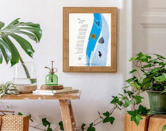 Letterpress Poetry Print — "She Gathers Rocks" by Derek Sheffield