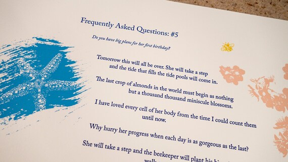 art /& design by Jim Cokas Letterpress Poetry Broadside Print \u2014 Characteristics of Life by poet Camille Dungy