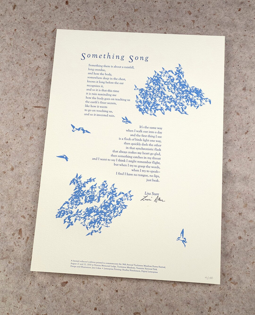 Letterpress Poetry Broadside Print something Etsy
