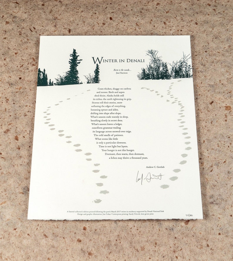 Poetry Broadside Poem by Andrew Gottlieb Art & Design by Etsy