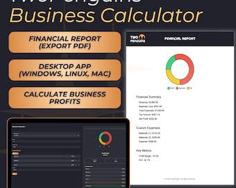 Kalkulator zysków i podatków dla firm | Monitor ROI na komputerze stacjonarnym | Menedżer wydatków | Obsługa wielu walut | Planer budżetu dla małych firm