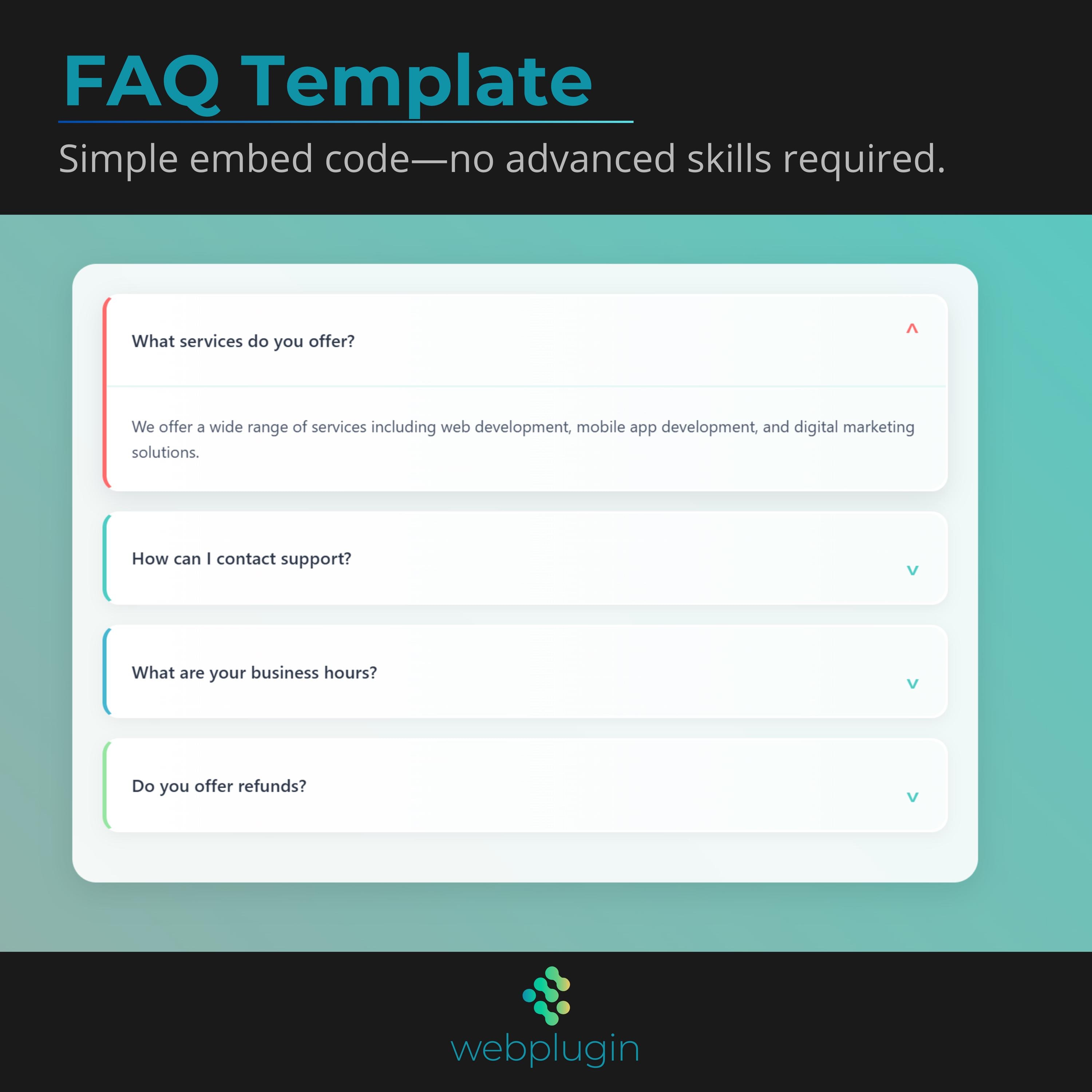 Interactive Professional FAQ Template | Responsive Html FAQ Section ...