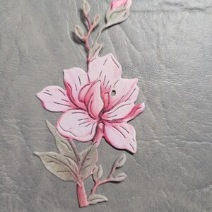 Small Pink Magnolia Ephemera Die Cut, Magnolia Flower cut out