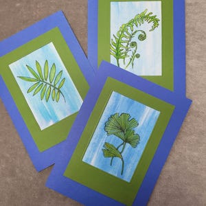 Hand Painted Greeting Card Set of 3, Watercolor Doodle Cards