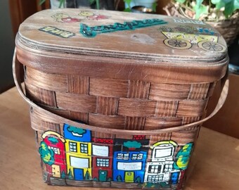 Vintage Caro Nan Basket Purse Binn's Williamsburg VA