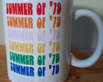 Vintage Rainbow Summer Of '79 Groovy Coffee Mug