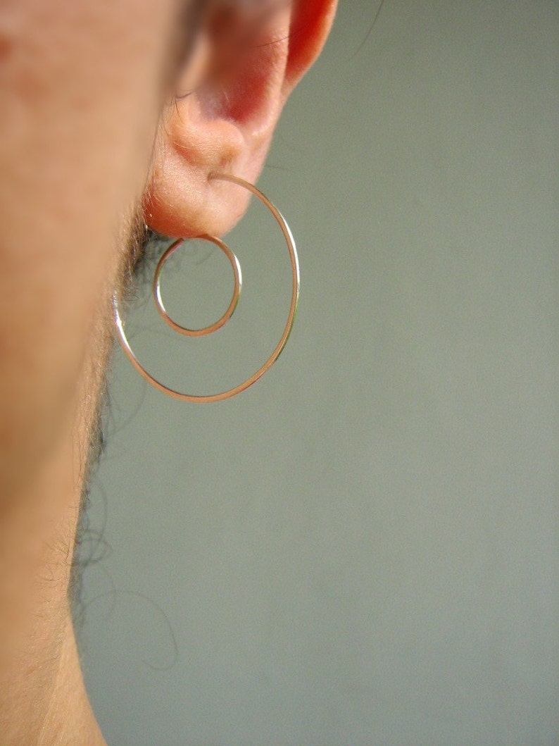 Small INFINITY Double HOOPS Reversible Round- sterling silver