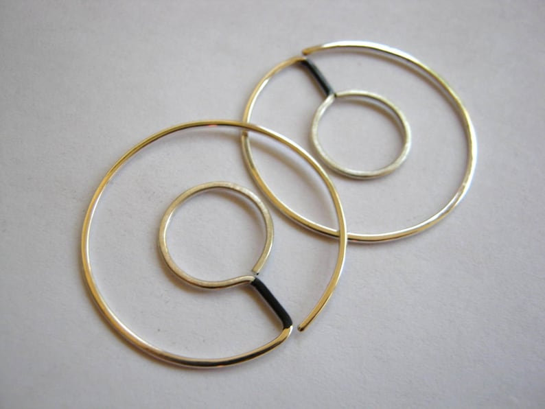Small INFINITY Double HOOPS Reversible Round- sterling silver