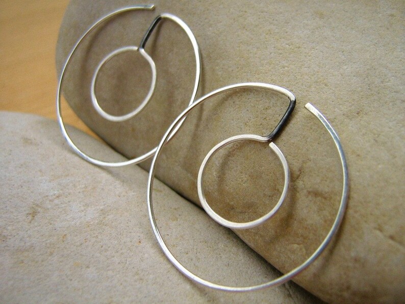 Small INFINITY Double HOOPS Reversible Round- sterling silver