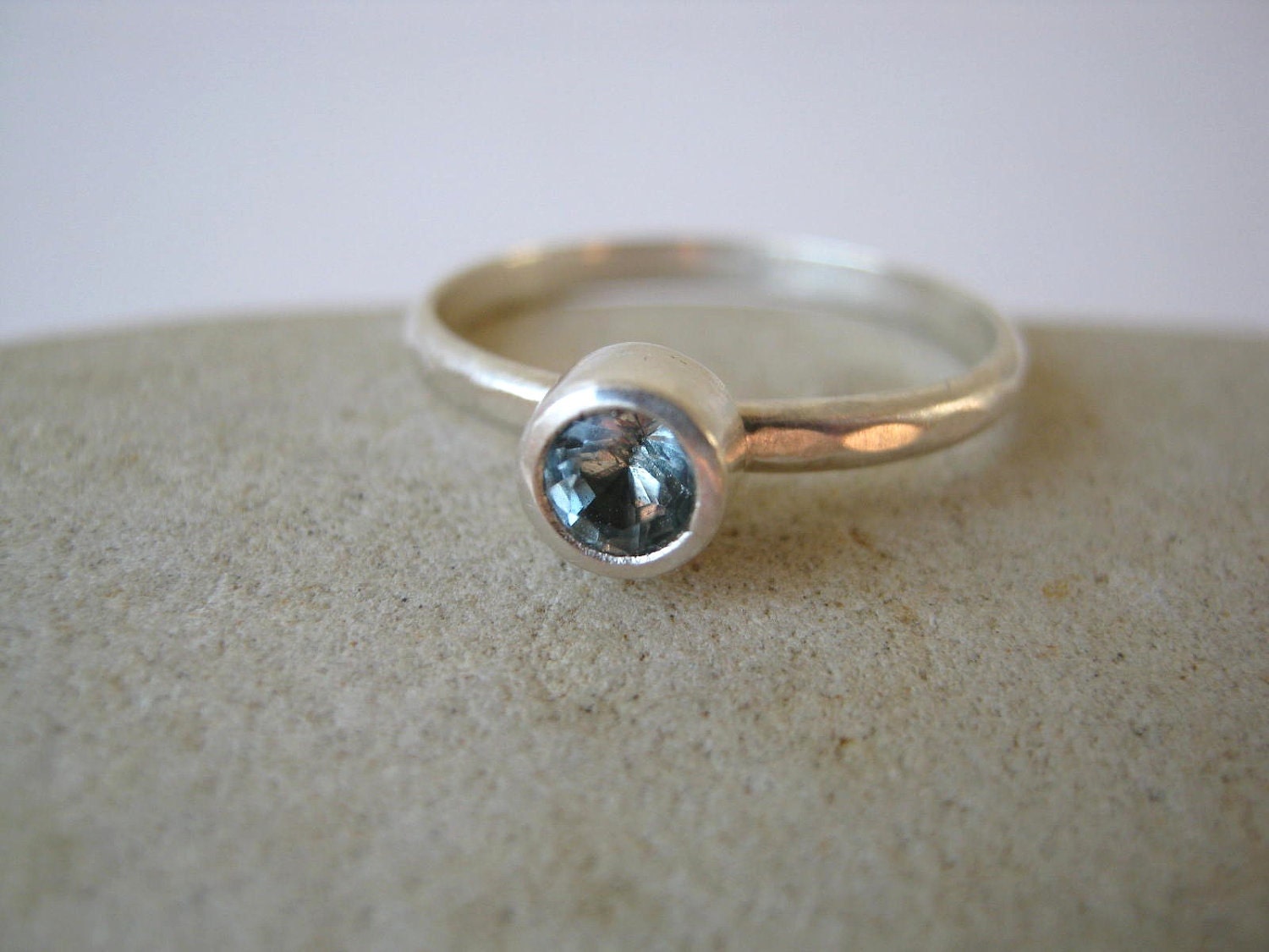 Aquamarine Ring Engagement Ring Solitaire in Sterling - Etsy