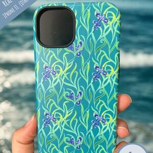 Custodia per iPhone Blue Dragon Nudibranch Seaweed, custodia protettiva rigida resistente agli urti, vestibilità slim, regalo per gli amanti dell'oceano, disegnata a mano