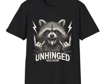 Unhinged Feral Opossum Graphic T-Shirt | Funny Sarcastic Possum, Vintage Raccoon Art