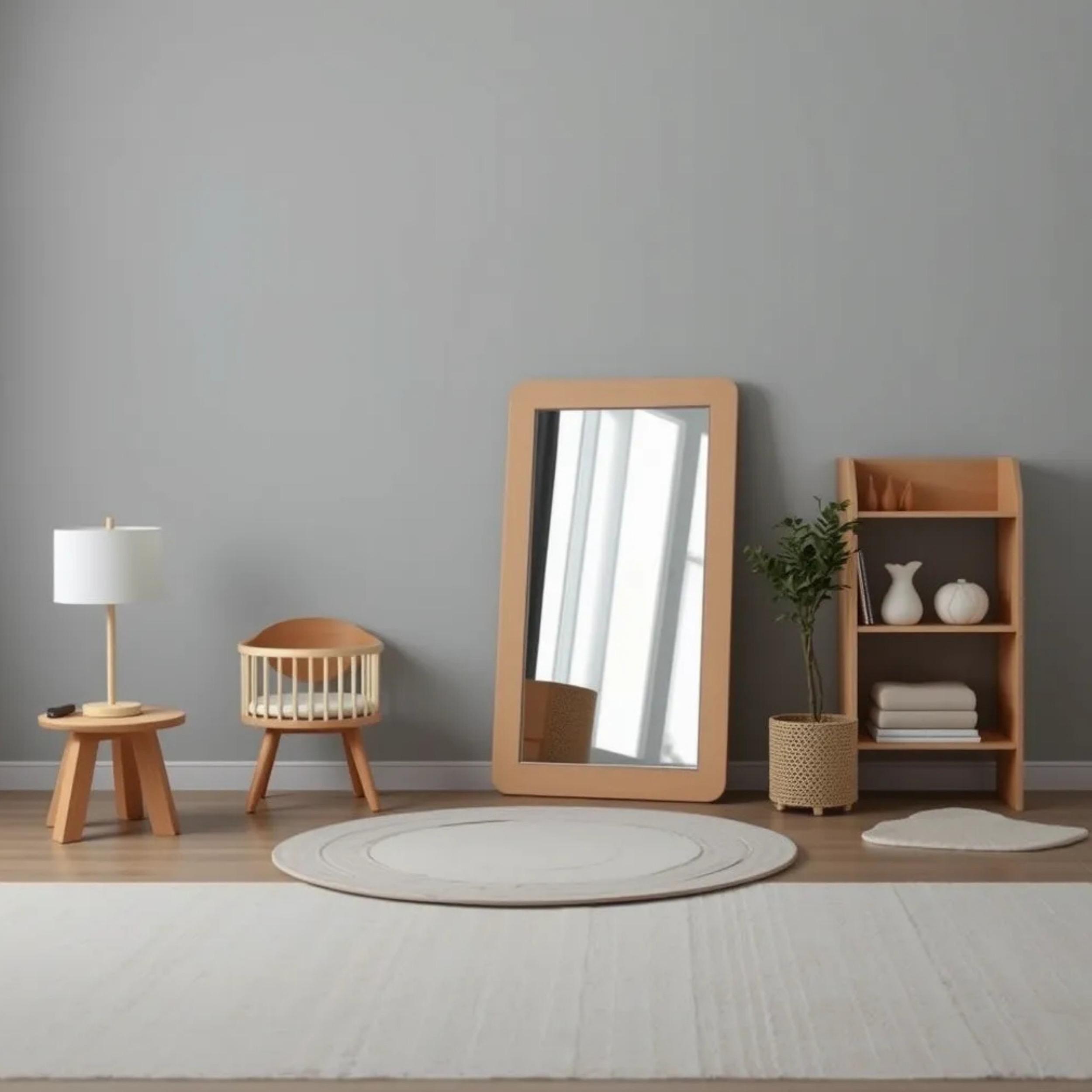 Montessori Full Length Mirror, Baby Floor Mirror, NURSERY Mirror ...