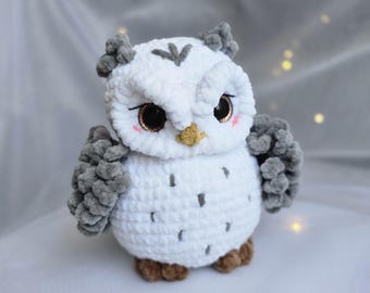 Crochet Owl Amigurumi Pattern: Low Sew Halloween Plush (PDF Download)
