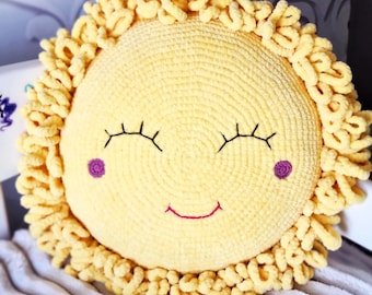 Crochet Sun Pillow Pattern: Amigurumi Plush Decor (PDF Pattern)