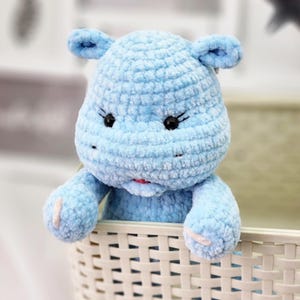 かぎ針編みのカバのパターン：あみぐるみのぬいぐるみ（PDFパターン）