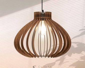 Handcrafted Wooden Pendant Light: Scandinavian Style Chandelier