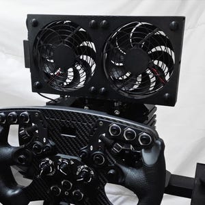 Sim Racing Face Cooling Fans VR - Fanatec wielbasismontage - dubbele 120 mm USB-ventilatoren