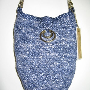 Bolso de hombro azul marino 10 1/2" X 8 1/2" X 14" adornos de latón muchos extra's Neena es excepcional de hecho..
