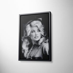 Dolly Parton Retro Canvas Print: Iconic Country Music Photography, Framed