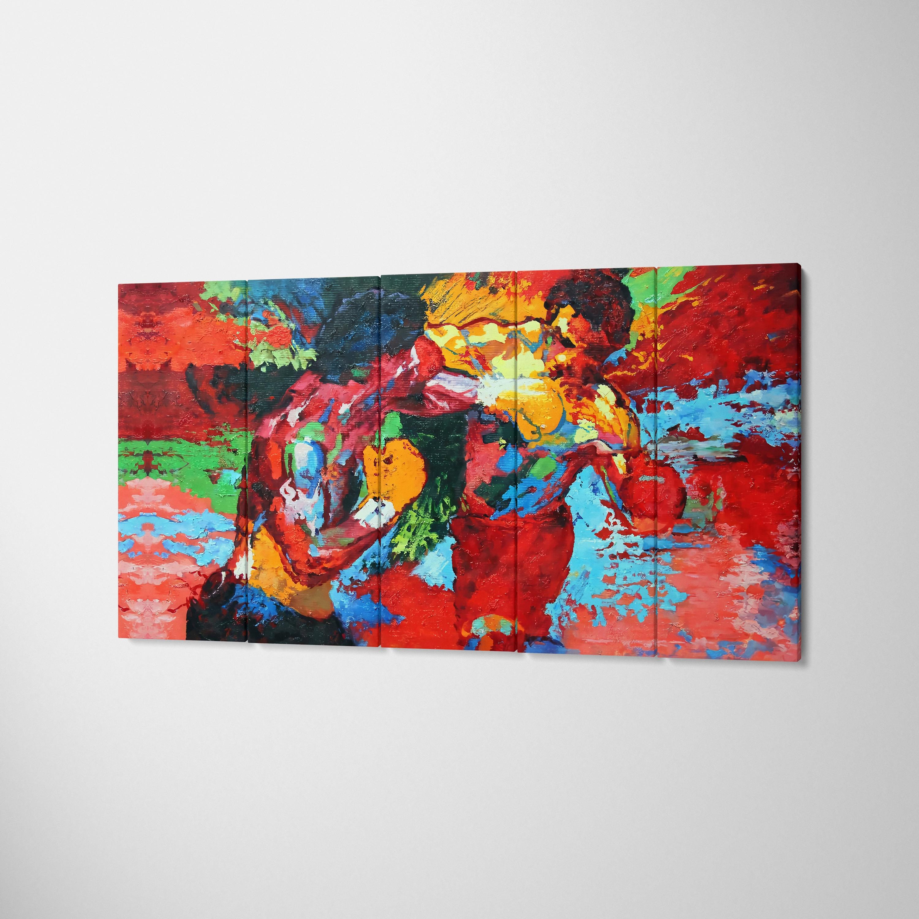 Rocky Balboa and Apollo Creed Boxing Match, Leroy Neiman Art