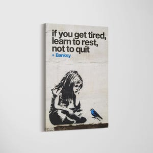 Lienzo decorativo &quot;Rest Not Quit&quot; de Banksy: decoración motivacional