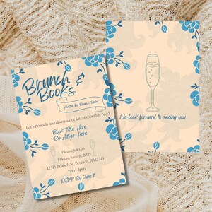 Book Club Invitation | Blue Flowers | Brunch