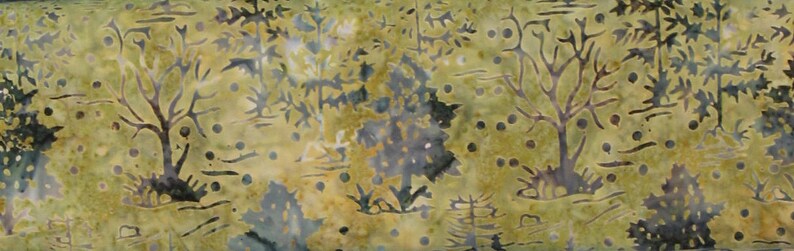 Moss .. moss green trees forest Bear Creek Batiks by Moda Fabrics .. woods 4344 19 Northwoods in light green ..