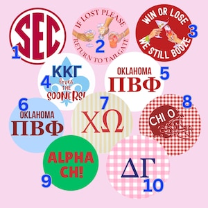 GAMEDAY and SORORITY BUTTONS