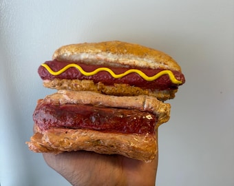 Handmade 3D Fake Faux Artificial Custom Hot Dog Prop