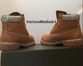 Beställningsgjorda Timberland-stövlar i bling-kvalitet från VMA