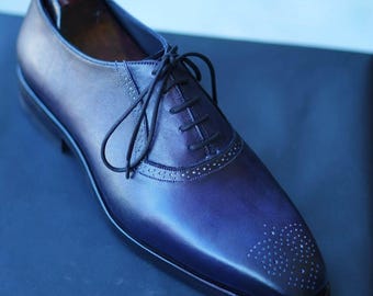 New Handmade Pure Leather Oxford Shoes For Men