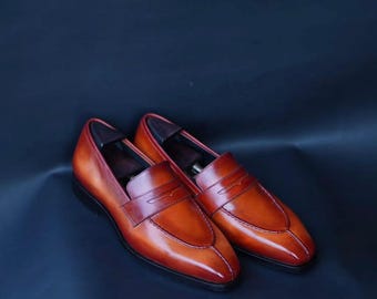 New Casual Handmade Pure Leather Moccasin Loafer Shoes For Men