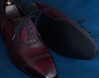 New Handmade Pure Leather Oxford Shoes For Men