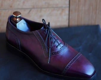 New Handmade Pure Leather Oxford Shoes For Men