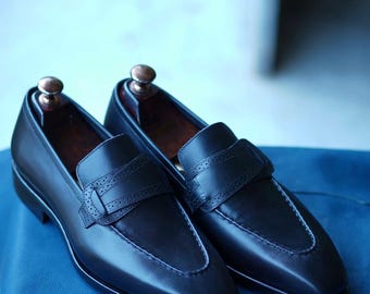 New Casual Handmade Pure Leather Moccasin Loafer Shoes For Men