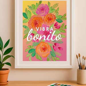 Vibra bonito – Arte floral en acuarela (archivo digital)