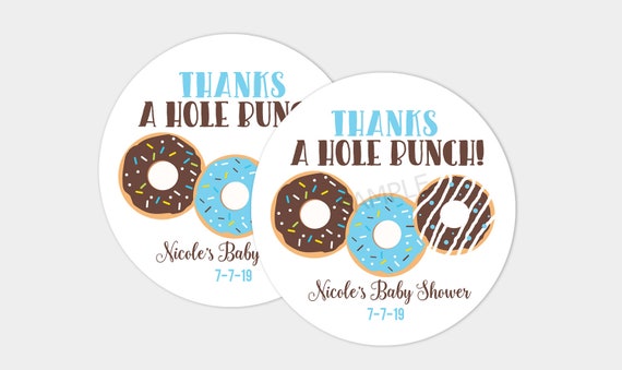 Donut Sprinkle Baby Shower Favor Stickers / Thanks a Hole Bunch / Doughnut Birthday or Sprinkle Favor Sticker bs-172 Il_570xn