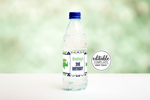 Preppy Alligator Water Bottle Labels / Alligator Crocodile Birthday Favors / Print Your Own DIY file INSTANT DOWNLOAD / bs-063 Il_570xn