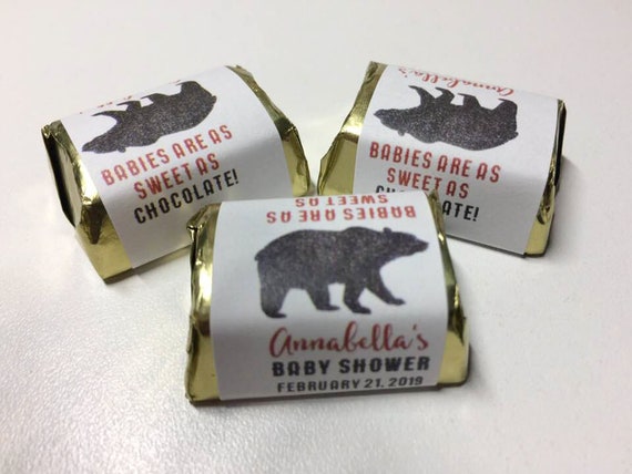 Black Bear Lumberjack Baby Shower Nugget Labels Bear Favors