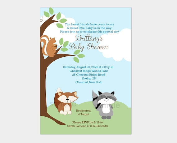 Enchanted Forest Squirrel, Fox and Rac Little one Shower photo about Printable Squirrel Target identify Enchanted Forest Squirrel, Fox and Rac Child Shower