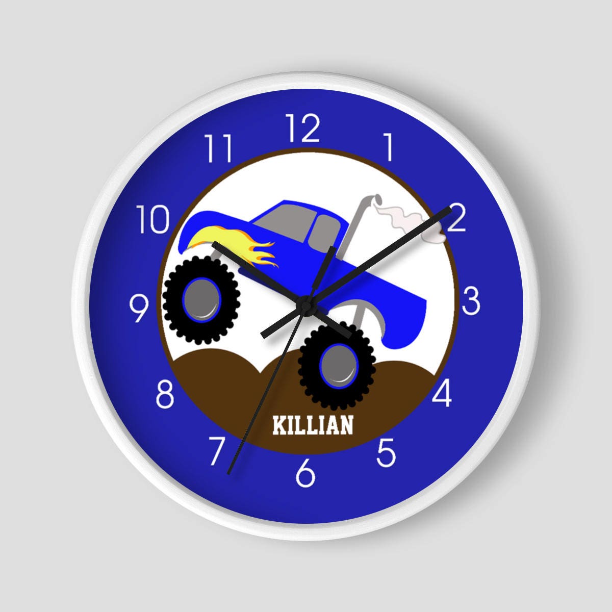 Monster Truck Boys Wall Clock Nursery Truck Clock Toddler Etsy Monster Truck Boys Wall Clock Nursery Truck Clock Toddler Etsy