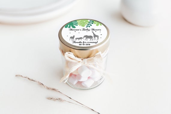 Silver Safari Jungle Animals Baby Shower Favor Stickers / Silver Glitter Baby Shower / Gender Neutral Baby Shower Favor Sticker bs-171 Il_570xn